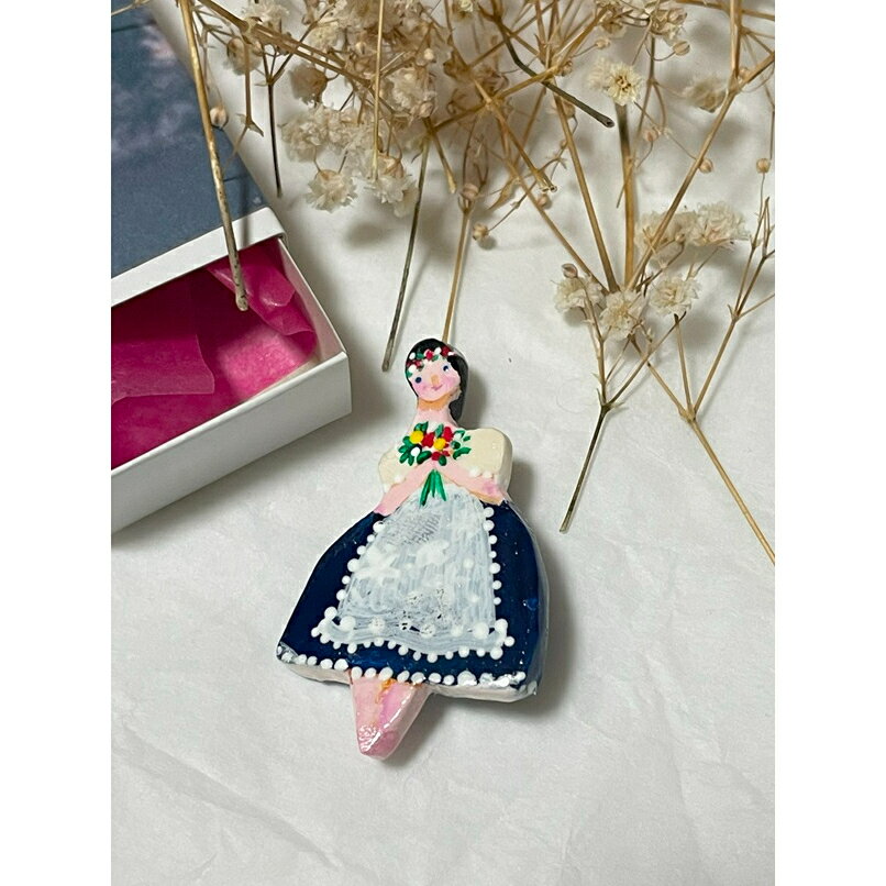 Maya 横山真弥 ハンドメイド バレリーナ ブローチ 村娘 バレエ雑貨 バレリーナ雑 プチギフト クリスマスプレゼント