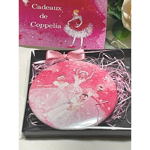 鏡 ミラー バレエ雑貨 バレリーナモチーフ Myaa 横山真弥 イラスト パ ド カトル ピンク プチギフト 鏡 ミラー バレエ雑貨 バレリーナモチーフ Myaa 横山真弥 イラスト パ ド カトル ピンク プチギフト