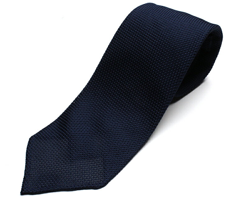DRAKE'S(ドレイクス)英国製ネクタイ 日本販売店 DRAKE'S-DR1AAN-15541-03 デニムネイビーグレナディンソリッド三つ巻ハンドロール