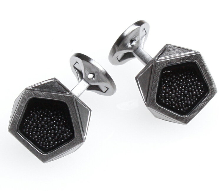 タテオシアン(カフス) TATEOSSIAN（タテオシアン）カフリンクス　日本販売店　CF0446-Black Caviar Beads