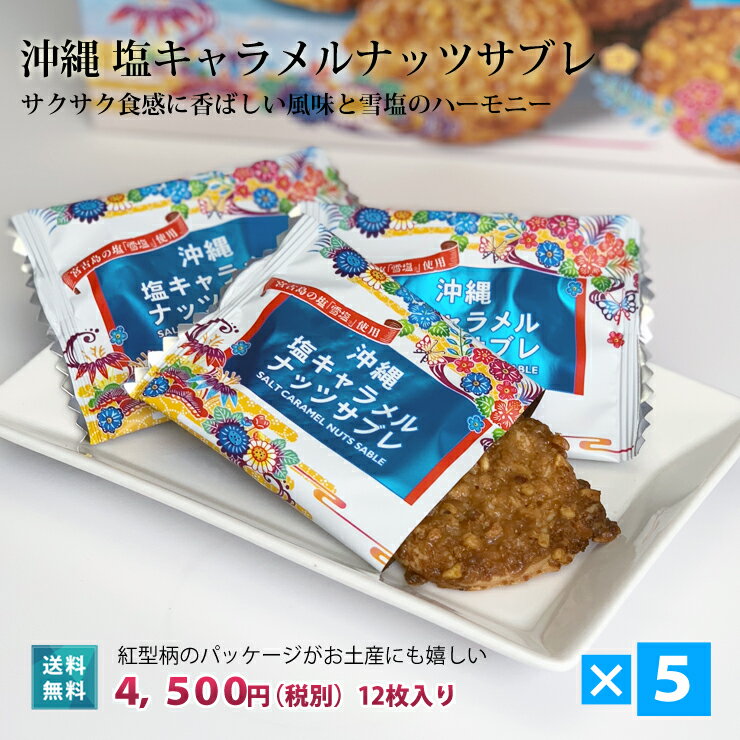 商品詳細 商品名宮古島塩キャラメルナッツサブレ 名称焼き菓子 内容量12枚入り 数量5箱 賞味期限製造から150日 保存方法直射日光・高温・多湿の場所を避けて下さい 原材料小麦粉(国内製造)、飴加工品(アーモンド、砂糖、水飴、ショートニング...