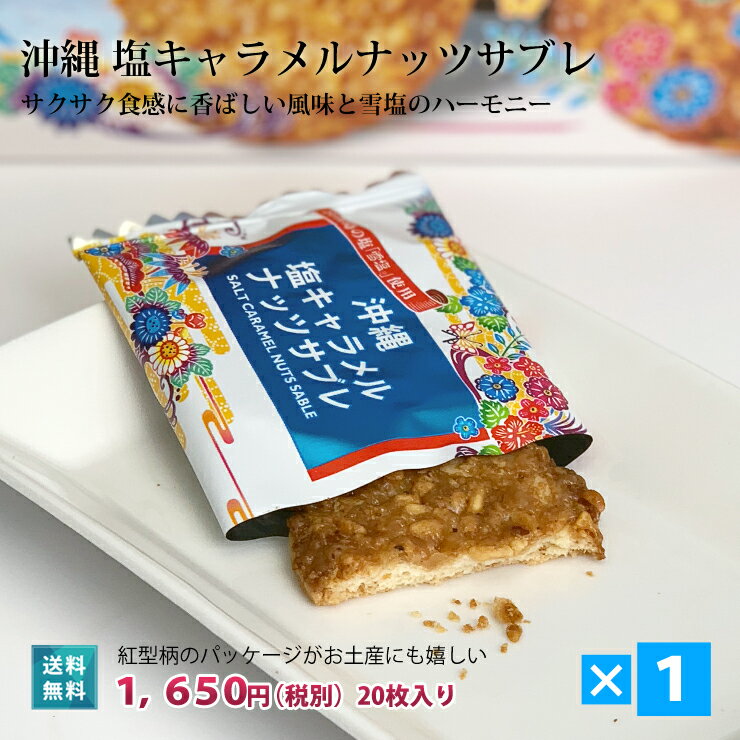 塩キャラメルナッツサブレ 20枚入×1箱 送料無料 沖縄土産 人気 お菓子 おすすめ お土産 バラマ ...