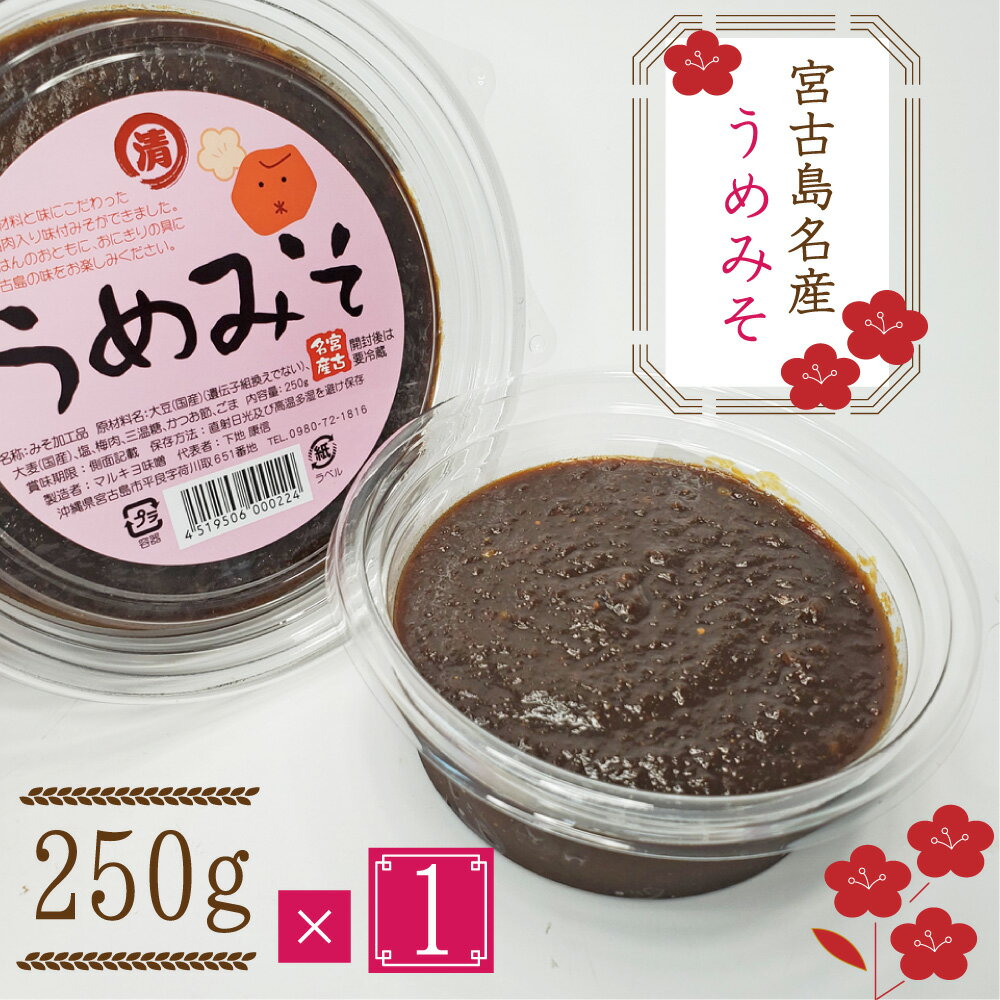【宮古島お土産】うめみそ（250g）梅肉入みそ【国産大豆】まとめ買いや同梱で送料がお得☆｜ 無添加 天然醸造 宮古味噌のサムネイル