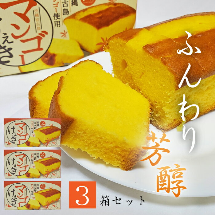 【沖縄宮古島産マンゴー】マンゴーケーキ【3箱セット】1箱（308g）お土産 パウンドケーキ 母の日 プレゼント ギフト