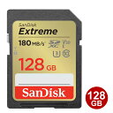 TfBXN SDXCJ[h 128GB EXTREME Class10 UHS-1 U3 V30 180MB/s SDSDXVA-128G-GNCIN SanDisk SDJ[h COe[ [֑