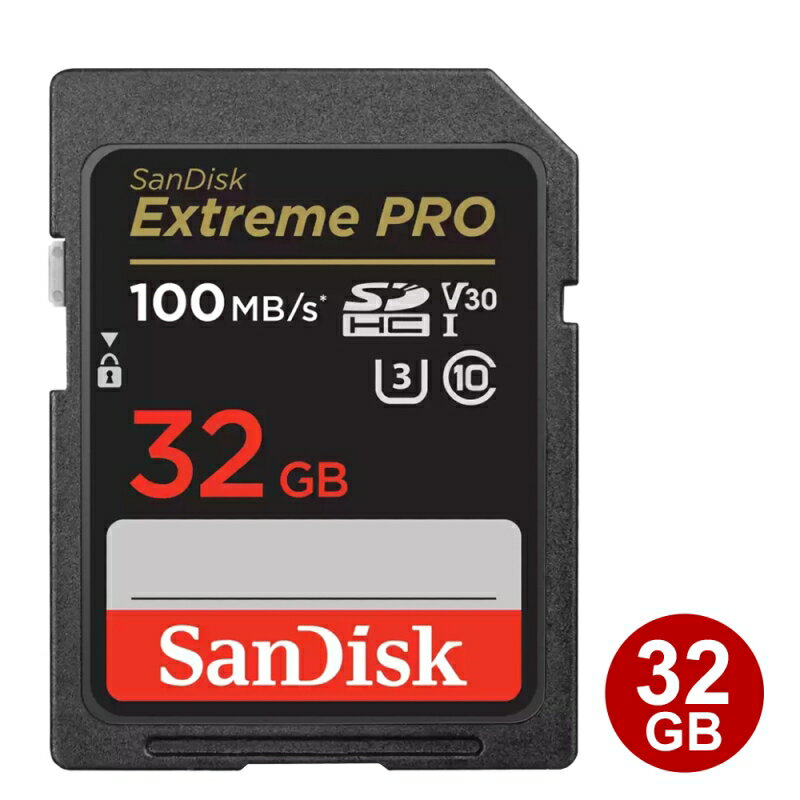 ＼ポイント5倍／サンディスク SDHC 32GB EXTREME PRO Class10 UHS-1 U3 V30 100MB/s SDSDXXO-032G-GN4IN SanDisk SDカード 海外リテール メール便送料無料