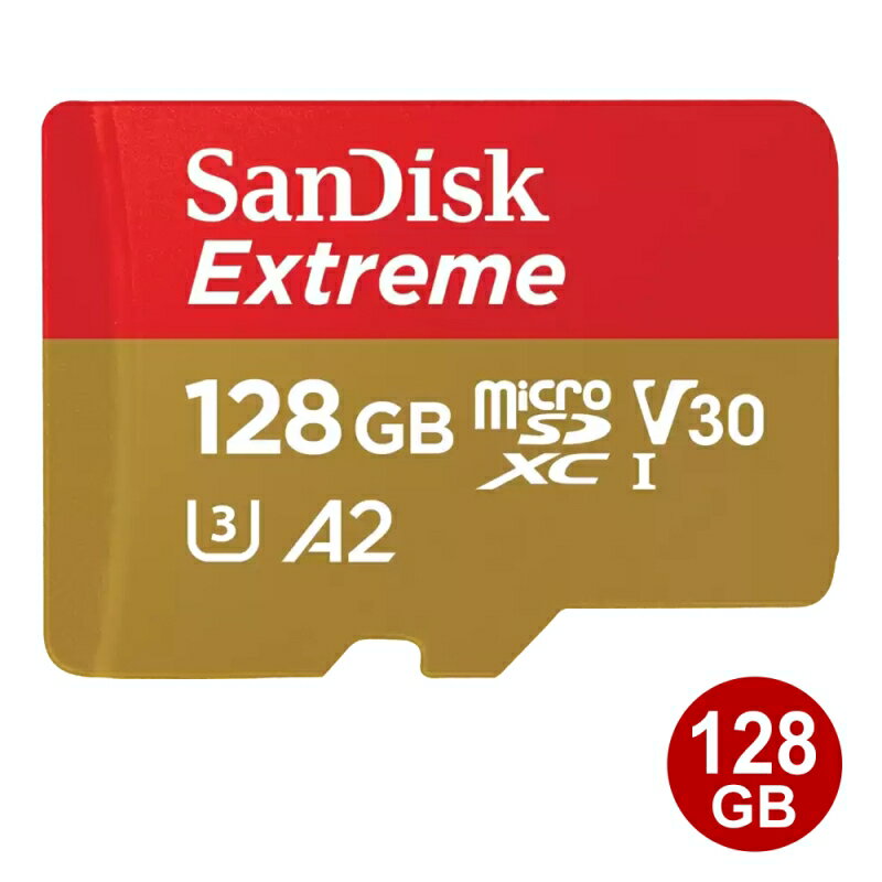 サンディスク microSDXCカード 128GB EXTREME UHS-1 U3 V30 A2 190MB/s SDSQXAA-128G-GN6MN SanDisk マイクロSD microSDカード 海外リテール 