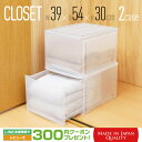 【max15%OFFクーポン配布中!】 収納ボックス 2個セット Globe ( グローブ ) クローゼット 30 クリア 奥行54 幅39 完成品 日本製 送...