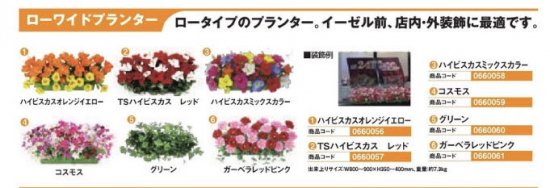 ローワイドプランター/ハイビスカスミックスカラー装飾フラワー花プランター演出パチンコ備品送料無料