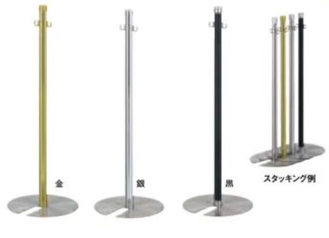 フロアガイドポールロープパーテーション　金・銀 1台 安全 整列 案内 演出 パチンコ備品 送料無料