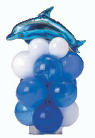 バブルドルフィン S (ブルー/ベース付) 1式 装飾 バルーン ディスプレイ バブル パチンコ備品 送料無料 1