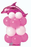 バブルドルフィン S (ピンク/ベース付) 1式 装飾 バルーン ディスプレイ バブル パチンコ備品 送料無料