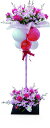 デコバルーンフラワースーパーロングタイプ レッド 1式 装飾 バルーン ディスプレイ フラワー パチンコ備品 送料無料