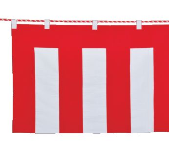 ビニール紅白幕 40cm巾×50m巻 (63-3) 1枚 装飾 幕 紅白 アピール 告知 パチンコ備品 送料無料