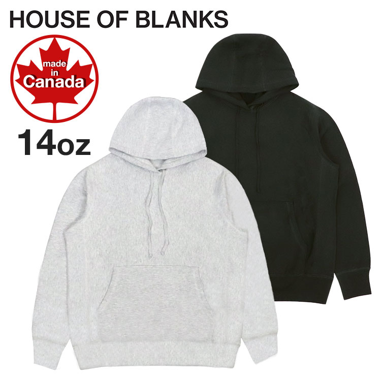 HOUSE OF BLANKS パーカー メンズ ハウスオブブランクス プルオーバー フーディー 無地 HOB スウェットシャツ MADE IN CANADA カナダ製 14オンス