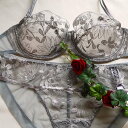 アンドレ・サルダ ブラ・ショーツセット 【送料無料】【ANDRES SARDA(アンドレサルダ)】"TINA"シリーズ、シルバーグレー、スペイン、高級レース、チュール、刺繍、花柄