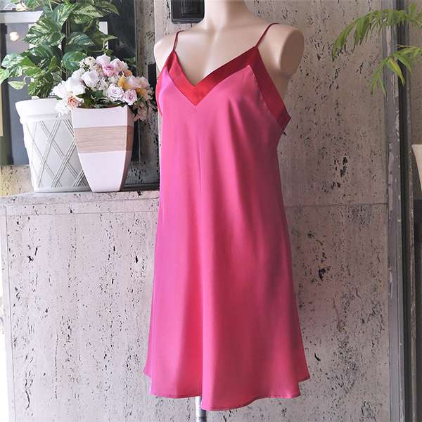 【送料無料】【COEMI(コエミ)】cmsp007coemi-studio、コエミスチューディオ、ポーランド、輸入下着　ポリエステルサテン、光沢、リボン、可愛い、リラックスゆったり　ピンク、プレゼント　誕生日　クリスマス　バレンタイン　ノンレース、スリップナイティ