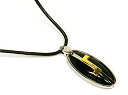 MORELLATO 2904CIONDOLO 1POINT GOLD ONYX ALMOND MOTIFS NECKRACEFUSIONコレクションモレラート ワンポイントゴールド アーモンドモチーフ ネックレスステンレス・スティール×オニキス×18KYG×レザー(4)