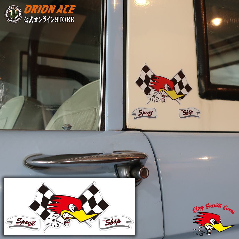 楽天A-GARAGE　楽天市場店CSY-3943R FLAG STICKER クレイスミス ステッカー チェッカー フラッグ カラー 右向き 3M製シール デカール ステッカーセット 耐光性 耐久性 アメリカン キャラクター アメ車 バイク ヘルメット 車体 タブレット パソコン デコ ドレスアップ 屋外 屋内 人気 大きいシール