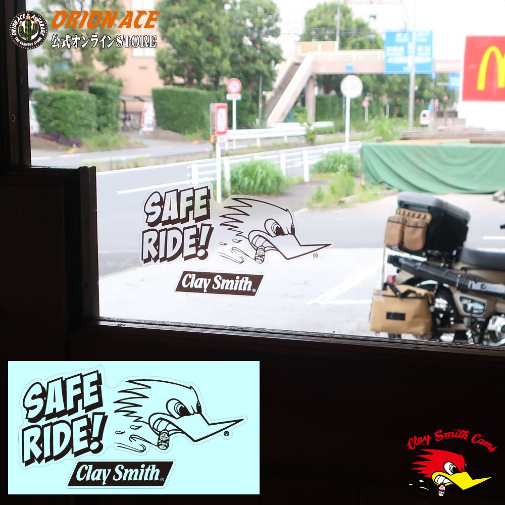 CSY-3945 SAFE RIDE STICKER クレイスミス ステッカー ブラック 黒 3M製シール デカール ステッカーセット 耐光性 耐久性 アメリカン キャラクター アメ車 バイク ヘルメット 車体 タブレット パソコン デコ ドレスアップ 屋外 屋内 人気 大きいシール