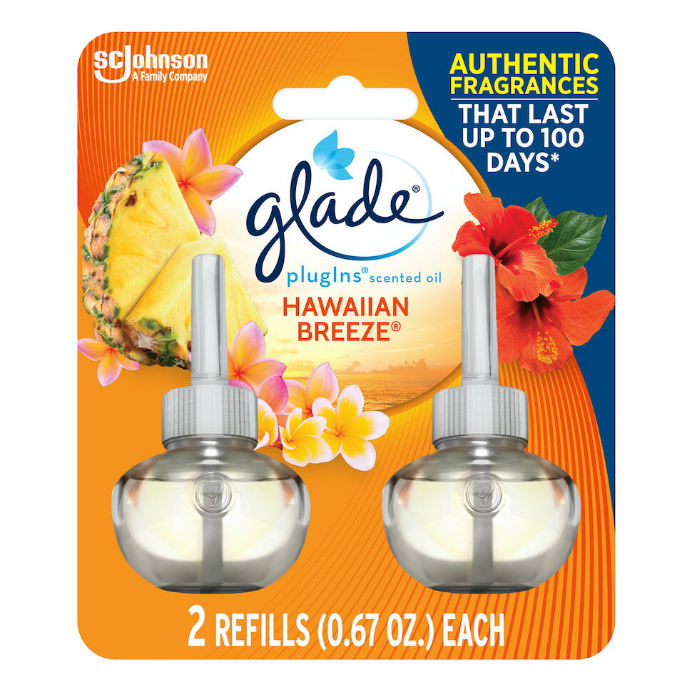 送料無料 glade グレード 芳香剤 部屋 プラグイン リフィル 詰替用2個入り HAWAIIAN BREEZE アメリカ 芳香剤 ハワイ アンブリーズ お部屋の芳香剤 芳香剤 部屋用 # AIR WICK
