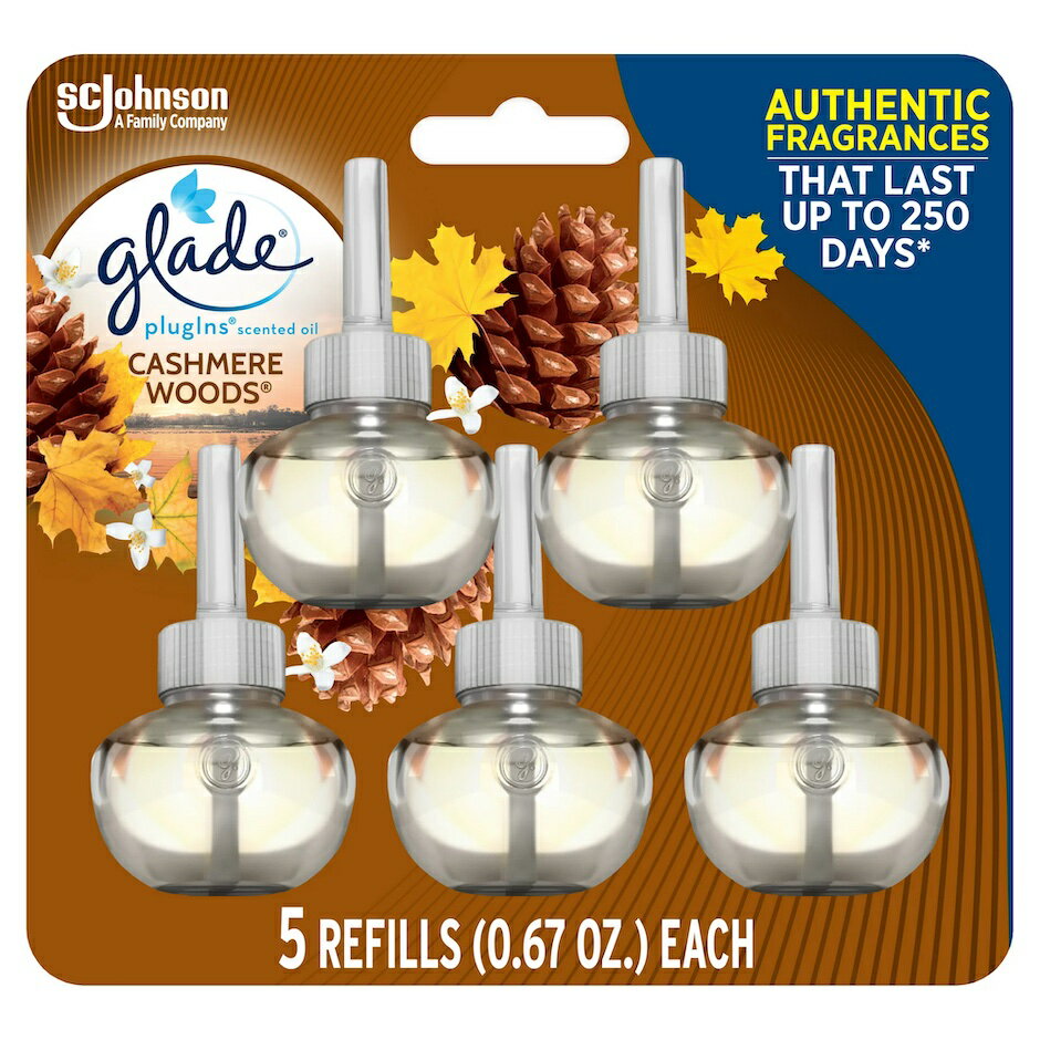 送料無料 glade グレード 芳香剤 部屋 プラグイン リフィル 詰替用5個入り CASHMERE WOODS アメリカ 芳香剤 カシミヤウッド お部屋の芳香剤 芳香剤 部屋用 クリスマス # AIR WICK