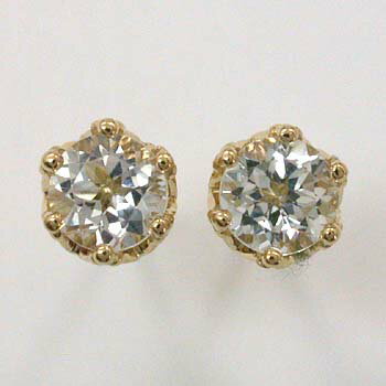 Topaz - 最短翌日 クーポンで大割引 18金ゴールド ホワイトトパーズピアス(太さ0.9mmx長さ10mm芯・シリコンキャッチ付)