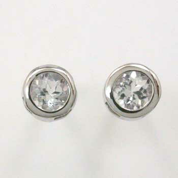 K18WGホワイトトパーズピアス