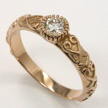 ダイヤリング　0.25カラット　K18PG　天然ダイヤ 　0.25ct 　AAクラス　リング