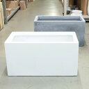 プランター おしゃれ 大型 バスクプランター(2色)< 60cm 80cm 100cm ファイバークレイ 白 グレー 軽い セメント 穴あり 横長 長方形 長角...