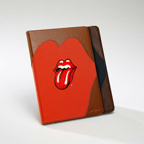 【iPad 9.7インチ 2018 / iPad 9.7インチ 2017 / iPad Air初代 兼用】ZENUS Rolling Stones Classic Tongue Cambridge Diary（ゼヌス ローリングストーンズ クラシックタン ケンブリッジダイアリー） 自動オン・オフ機能付 スタンド機能 ボタンなし