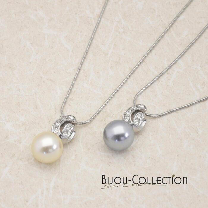 ドイツ直輸入　BIJOU-COLLECTION　2カラー　グレー、パールネックレス