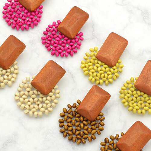 樂天商城 - 小花 ピアス フラワー 木 ウッド ナチュラル かわいい