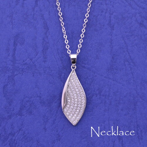 プラチナ（ロジウム）仕上げ キュービックジルコニア ペンダントネックレス（プレゼント ネックレス 贈り物 ネックレス 一粒ネックレス ホワイトデー）