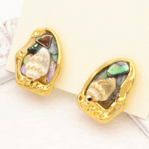 ドイツ製 天然素材 使用 貝イヤリング アクセサリー レディース インポート コスチュームジュエリー