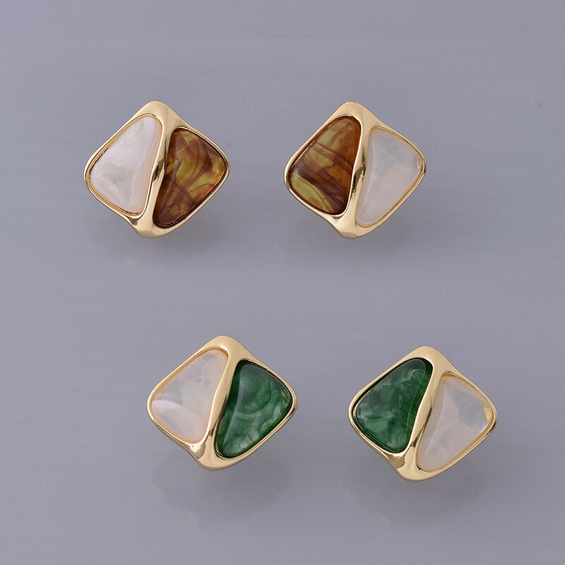 樂天商城 - ピアス エレガント ブラウン グリーン 大人 上品 人気 オフィス 結婚式 パーティー 発表会