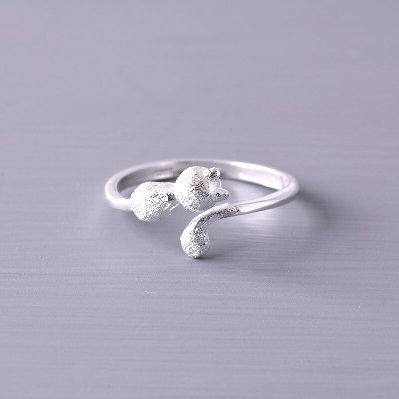 リング 指輪 猫 12～16号 シルバー かわいい ファッションリング レディース アクセサリー