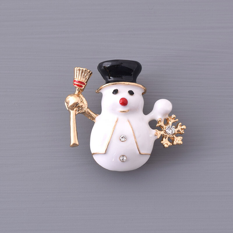 ブローチ　スノーマン　ほうき　雪の結晶　クリスマス　冬　かわいい　アクセサリー　プレゼント　人気..