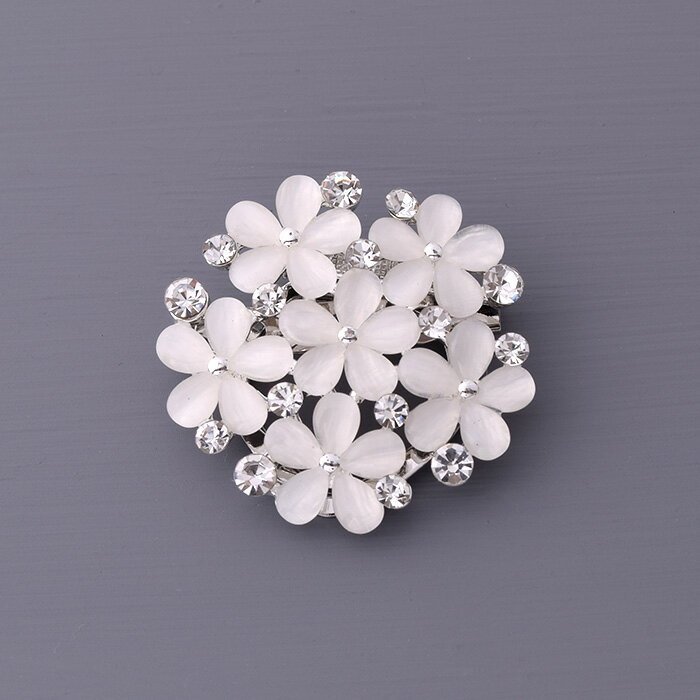 フラワーブローチ スカーフクリップ 小花 キュービックジルコニア