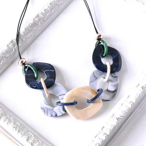 樂天商城 - ネックレス アクリル レディース 女性 存在感 おしゃれ ダーク系カラー ファッション コスチュームジュエリー 上品 大人