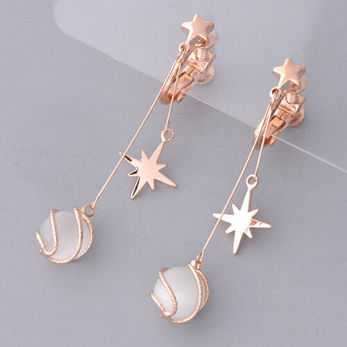 ぶら下がり イヤリング ピンクゴールド 星 ギフト プレゼント レディース アクセサリー 人気 トレンド