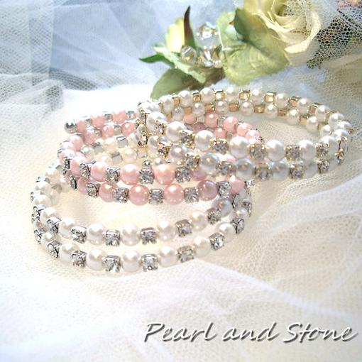 営業日昼12時まで当日発送! バングル パール ストーン バングル2連 卒園式 入園式 ブレスレット 結婚式 レディース フォーマル お呼ばれ パーティ バレンタイン