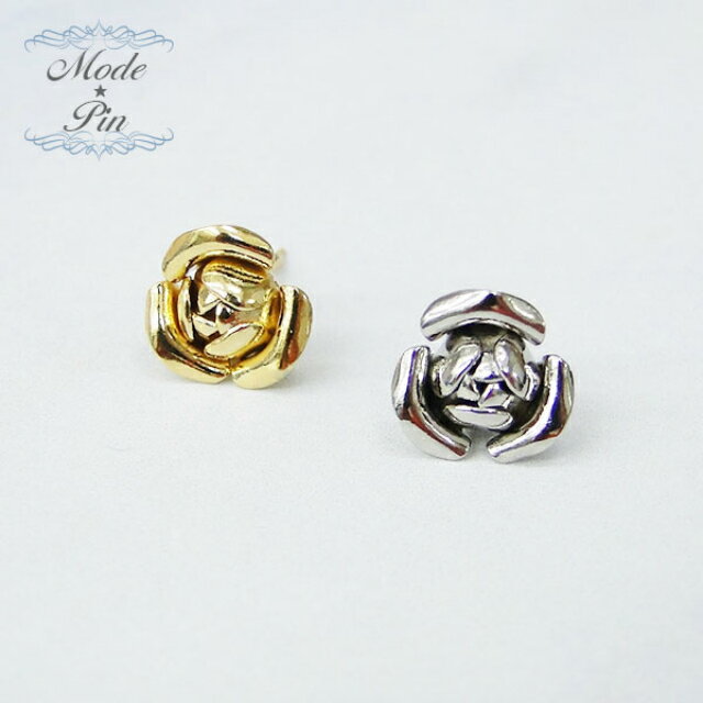 開きすぎた襟にモードピン 襟元 ネクタイ ピンブローチ プチローズ モードピン