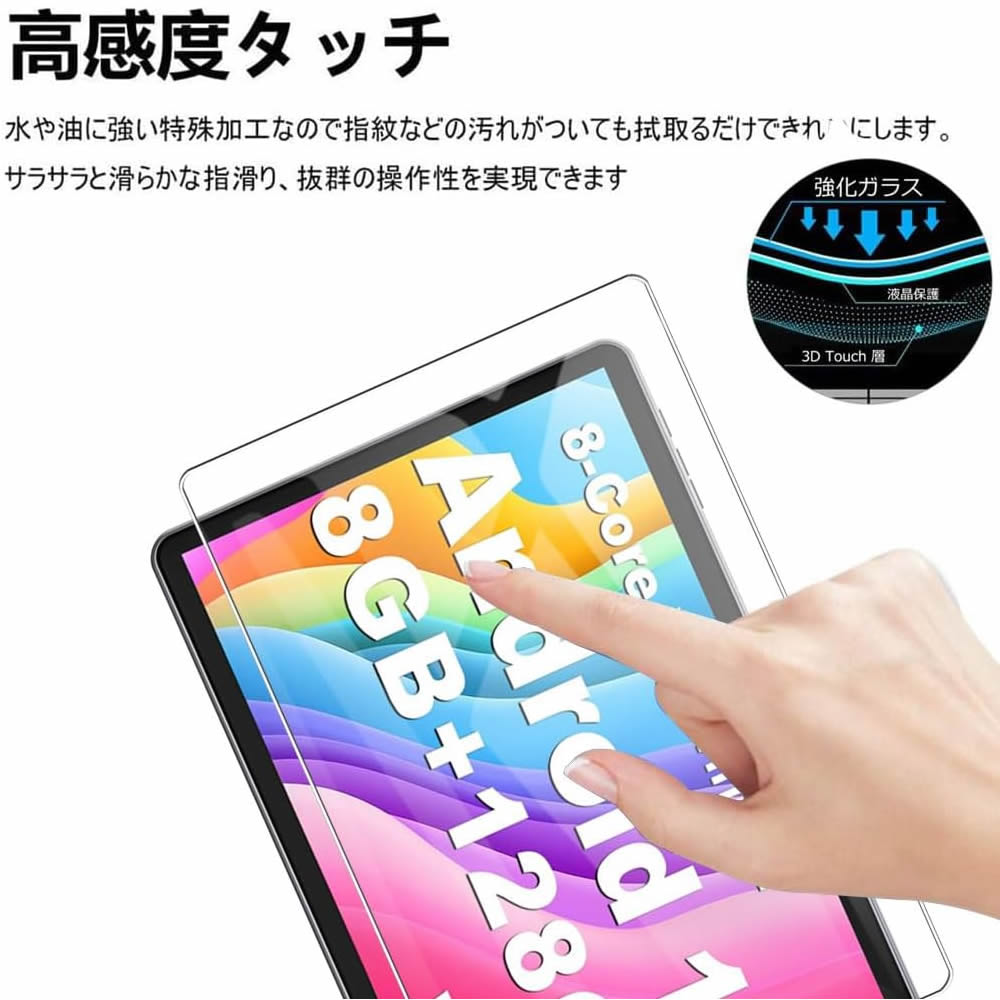 Lenovo Tab M11 10.95inch Xiaoxin Pad 2024 11インチ ガラスフィルム 液晶保護フィルム タブレットガラスフィルム 耐指紋 撥油性 表面硬度 9H 0.3mm 2.5D ラウンドエッジ加工 液晶ガラスフィルム