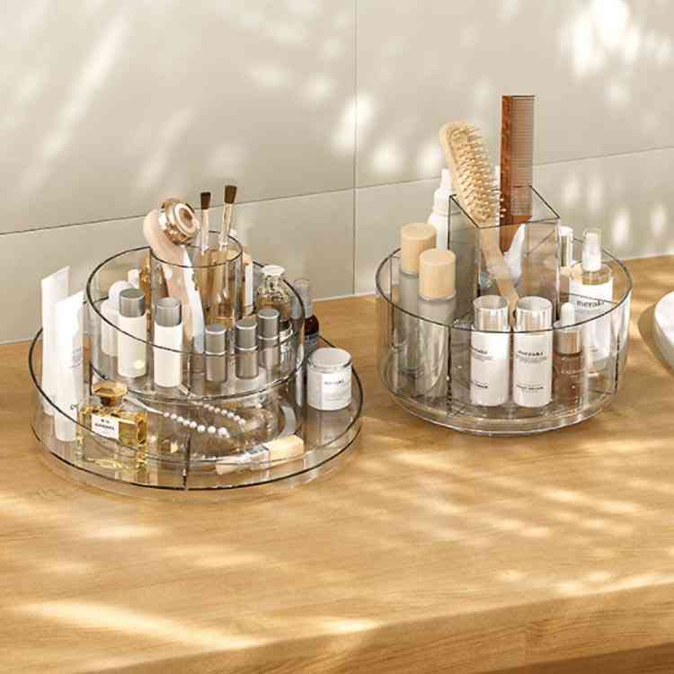 メイクブラシケース 回転式 大容量 クリア メイク収納ケース 卓上収納 マルチ収納 ...