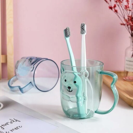 2個セット うがいコップ 歯みがきコップ カップルコップ 洗面用コップ 歯磨き 洗面用品 はみがきコップ 歯磨きコップ うがい コップ 自立 シンプル クリアカラー かわいい クマ 割れない プラスチック 軽量 キッズ 子供コップ 家族 ペアルック お揃い ギフト 送料無料