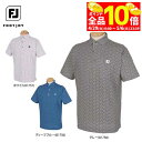 【GW期間中も休まず営業中♪】 【50%OFF】フットジョイ メンズ ロゴ刺繍 総柄プリント 4WAYストレッチ 半袖 ポロシャツ FJ-S24-S16 ゴルフ...