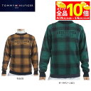 【GW期間中も休まず営業中♪】 トミー ヒルフィガー ゴルフ メンズ ロゴジャガード バッファローチェック柄 長袖 クルーネック セーター THMA478 ゴル...