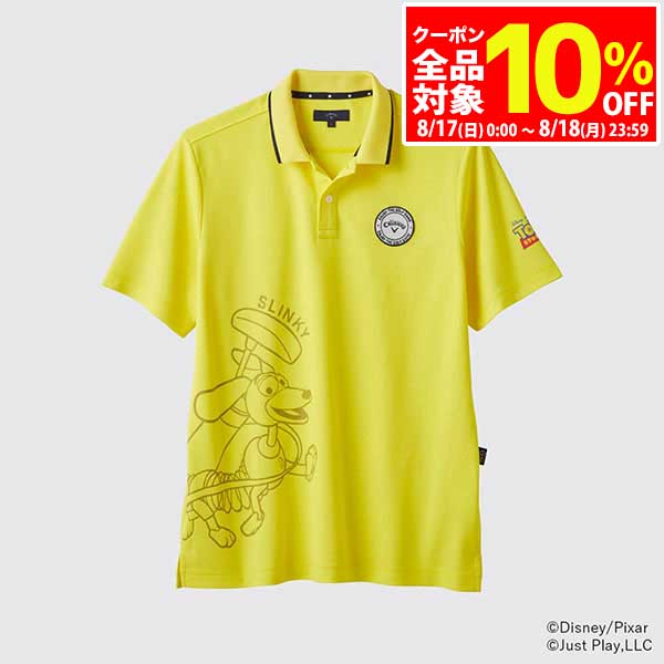【17日・18日は全品10％OFFクーポン＋全品P10倍！】　キャロウェイ メンズ トイ・ストーリー キャロウェイコレクション ワンポイント 半袖 ポロシャツ C25134130 1062 イエロー ゴルフウェア [2025年春夏モデル]画像