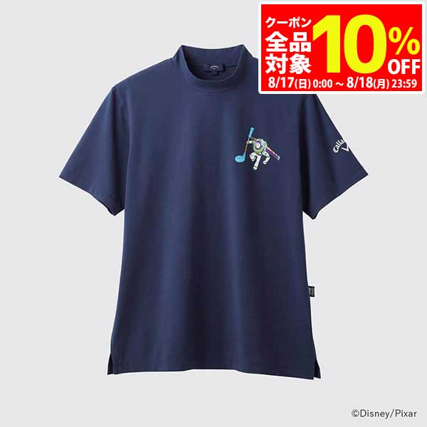 【17日・18日は全品10％OFFクーポン＋全品P10倍！】　キャロウェイ メンズ トイ・ストーリー キャロウェイコレクション バックプリント 半袖 モックシャツ C25134132 1120 ネイビー ゴルフウェア [2025年春夏モデル]画像